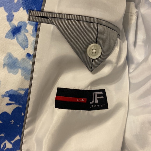 Blue floral JF j. Ferrar NWT 40SH slim fit suit jacket ❤️🔥 show stopper! - Picture 4 of 12